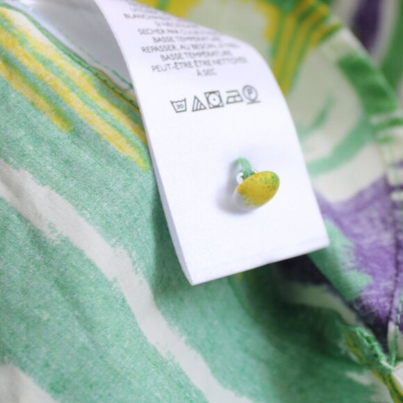 Anthropologie Green Sharona Henley Puffed Sleeve Blouse Size Medium - Picture 7 of 11